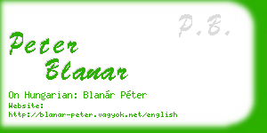 peter blanar business card